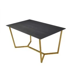 SIERRE 6 Seater Dark Oak Dining Table β Industrial Gold Geometric Metal Legs 11 SIERRE 6 Seater Dark Oak Dining Table β Industrial Gold Geometric Metal Legs -Daals Store BSD 001 DARKOAK WB2