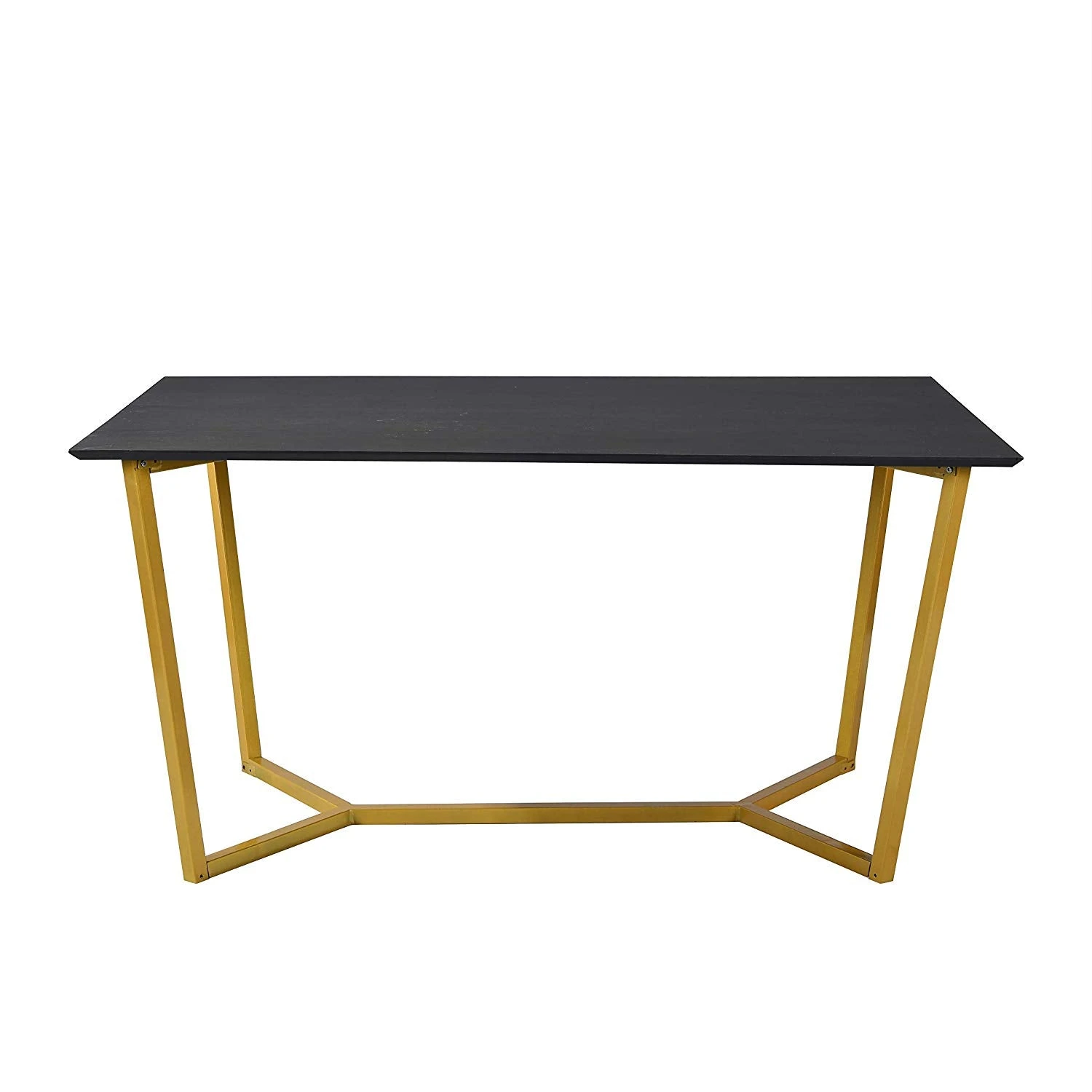 SIERRE 6 Seater Dark Oak Dining Table β Industrial Gold Geometric Metal Legs 6 SIERRE 6 Seater Dark Oak Dining Table β Industrial Gold Geometric Metal Legs - Image 6
