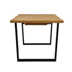 BERN Oak Extending Dining Table - 6 to 8 Seater Industrial Wood Table with Black Metal Legs 24 BERN Oak Extending Dining Table - 6 to 8 Seater Industrial Wood Table with Black Metal Legs -Daals Store BSD 002 OAK WB3