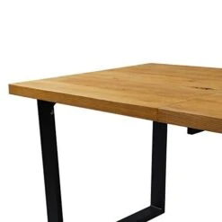 BERN Oak Extending Dining Table - 6 to 8 Seater Industrial Wood Table with Black Metal Legs 27 BERN Oak Extending Dining Table - 6 to 8 Seater Industrial Wood Table with Black Metal Legs -Daals Store BSD 002 OAK detail3