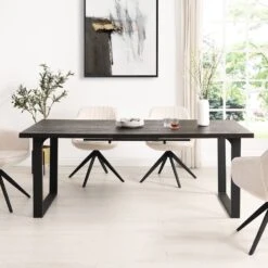 BERN 6-8 Seater Dark Oak Extending Dining Table With Metal Legs 14 BERN 6-8 Seater Dark Oak Extending Dining Table With Metal Legs -Daals Store BSD 002 WALNUT scene1