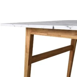 ASCONA White Marble Effect 6-Seater Dining Table – Contemporary Solid Oak Legs -Daals Store BSD 003 WHITE detail1