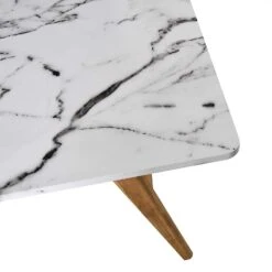 ASCONA White Marble Effect 6-Seater Dining Table – Contemporary Solid Oak Legs -Daals Store BSD 003 WHITE detail2