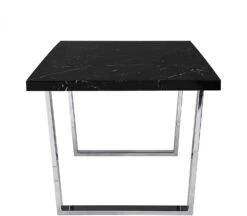 BIASCA 6-Seater High Gloss Marble Effect Dining Table With Silver Chrome Legs Black 14 BIASCA 6-Seater High Gloss Marble Effect Dining Table With Silver Chrome Legs Black -Daals Store BSD 006 BLACK WB3