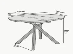 Grenchen White High Gloss Extendable Dining Table β 4 to 6 Seater Round to Oval with Wood Effect Legs 13 Grenchen White High Gloss Extendable Dining Table β 4 to 6 Seater Round to Oval with Wood Effect Legs -Daals Store BSD 008 CHART