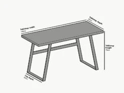KLOTEN Oak Desk With Black Metal Legs 15 KLOTEN Oak Desk With Black Metal Legs -Daals Store BSD 009 CHART