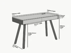 ZERMATT Smart Desk With Built-in Bluetooth/USB Speaker & Charger 13 ZERMATT Smart Desk With Built-in Bluetooth/USB Speaker & Charger -Daals Store BSD 011 CHART