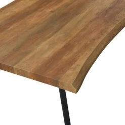 Kenora 180cm Dining Table - Dark Wood Effect with Curved Edges & Black Metal Legs (6-Seater) 16 Kenora 180cm Dining Table - Dark Wood Effect with Curved Edges & Black Metal Legs (6-Seater) -Daals Store BSD 015 detail2