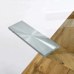 Orillia Oak Effect 160 Cm Dining Tablewith Clear Glass Top -Daals Store BSD 017 GLASS detail1
