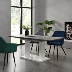 Goswell Concrete Effect Extending Dining Table 6 To 8 Seater