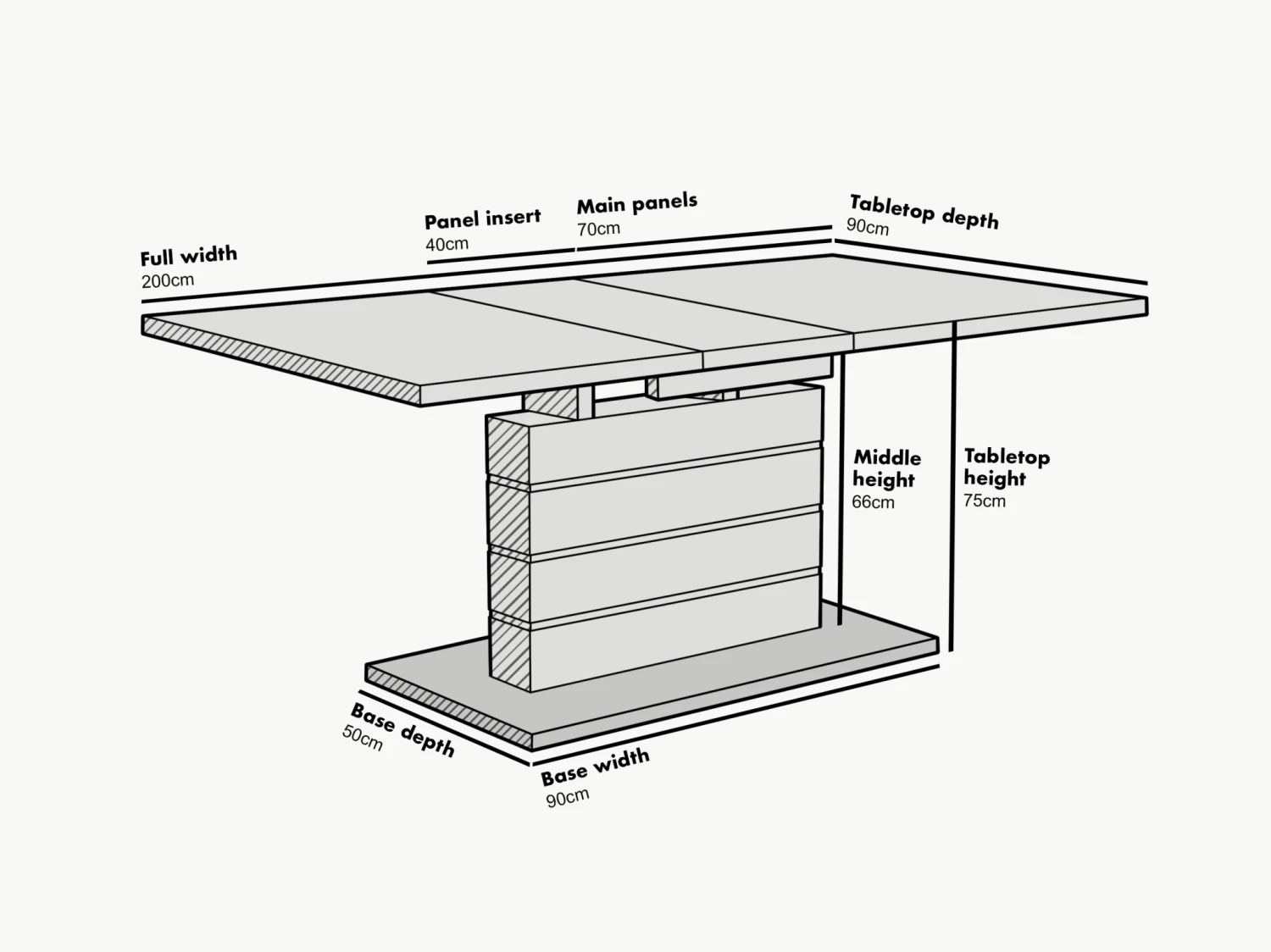 Hayne High Gloss White Extending Dining Table - 6 to 8 Seater Modern Pedestal Table 5 Hayne High Gloss White Extending Dining Table - 6 to 8 Seater Modern Pedestal Table - Image 5