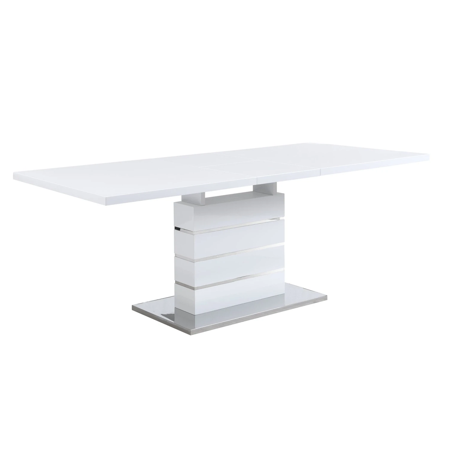 Hayne High Gloss White Extending Dining Table - 6 to 8 Seater Modern Pedestal Table 4 Hayne High Gloss White Extending Dining Table - 6 to 8 Seater Modern Pedestal Table - Image 4