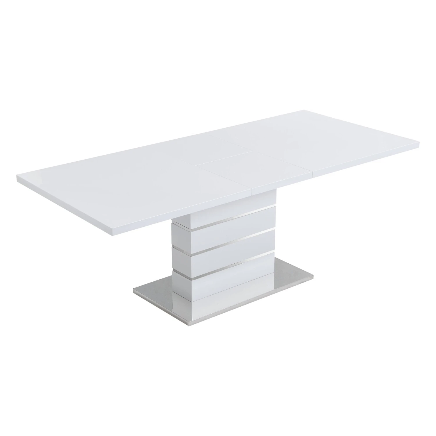 Hayne High Gloss White Extending Dining Table - 6 to 8 Seater Modern Pedestal Table 6 Hayne High Gloss White Extending Dining Table - 6 to 8 Seater Modern Pedestal Table - Image 6