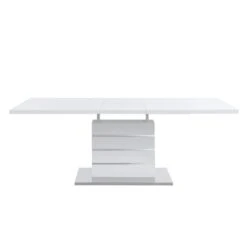 Hayne High Gloss White Extending Dining Table - 6 to 8 Seater Modern Pedestal Table 17 Hayne High Gloss White Extending Dining Table - 6 to 8 Seater Modern Pedestal Table -Daals Store BSD 019 WB4