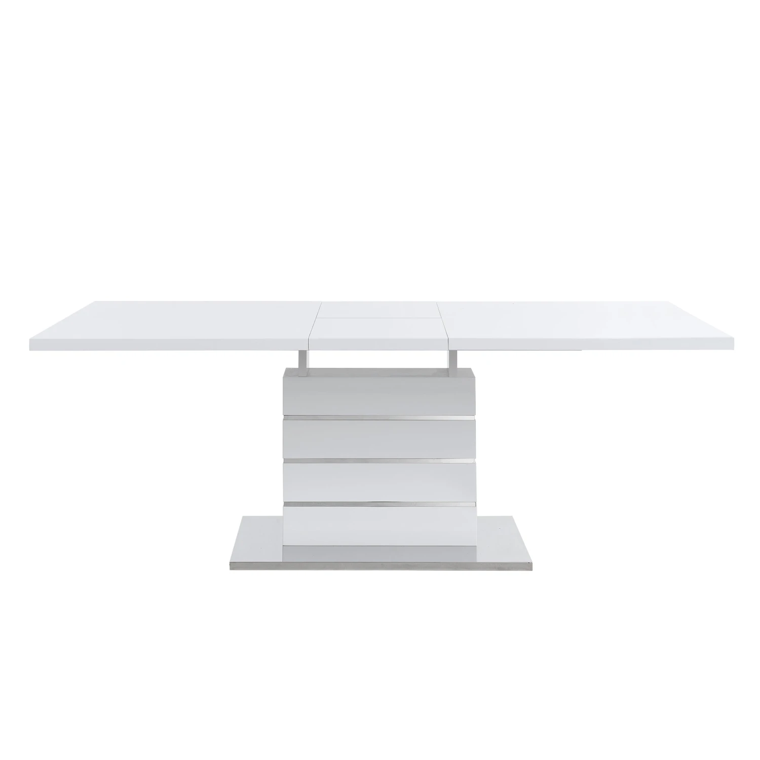 Hayne High Gloss White Extending Dining Table - 6 to 8 Seater Modern Pedestal Table 7 Hayne High Gloss White Extending Dining Table - 6 to 8 Seater Modern Pedestal Table - Image 7