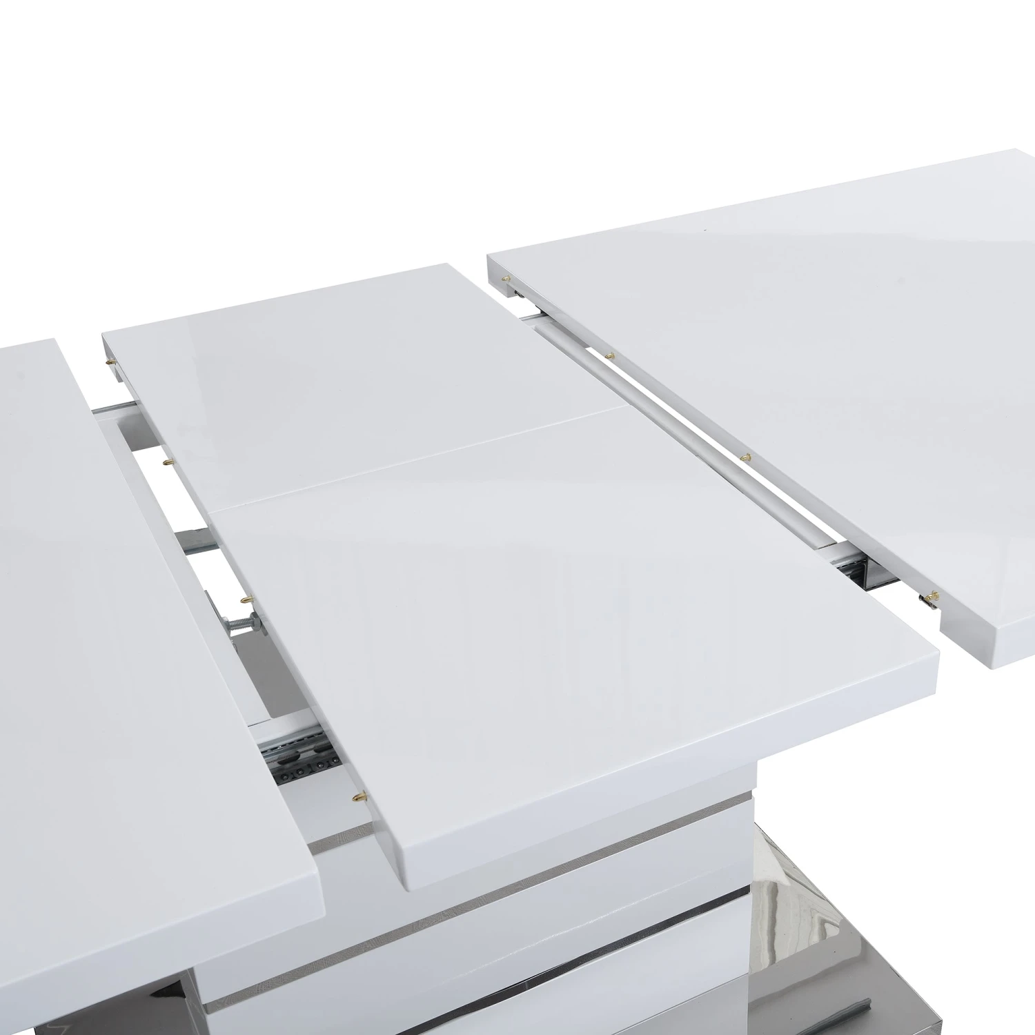 Hayne High Gloss White Extending Dining Table - 6 to 8 Seater Modern Pedestal Table 8 Hayne High Gloss White Extending Dining Table - 6 to 8 Seater Modern Pedestal Table - Image 8