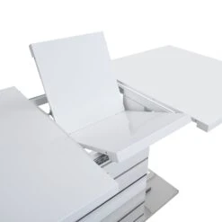 Hayne High Gloss White Extending Dining Table - 6 to 8 Seater Modern Pedestal Table 19 Hayne High Gloss White Extending Dining Table - 6 to 8 Seater Modern Pedestal Table -Daals Store BSD 019 detail2