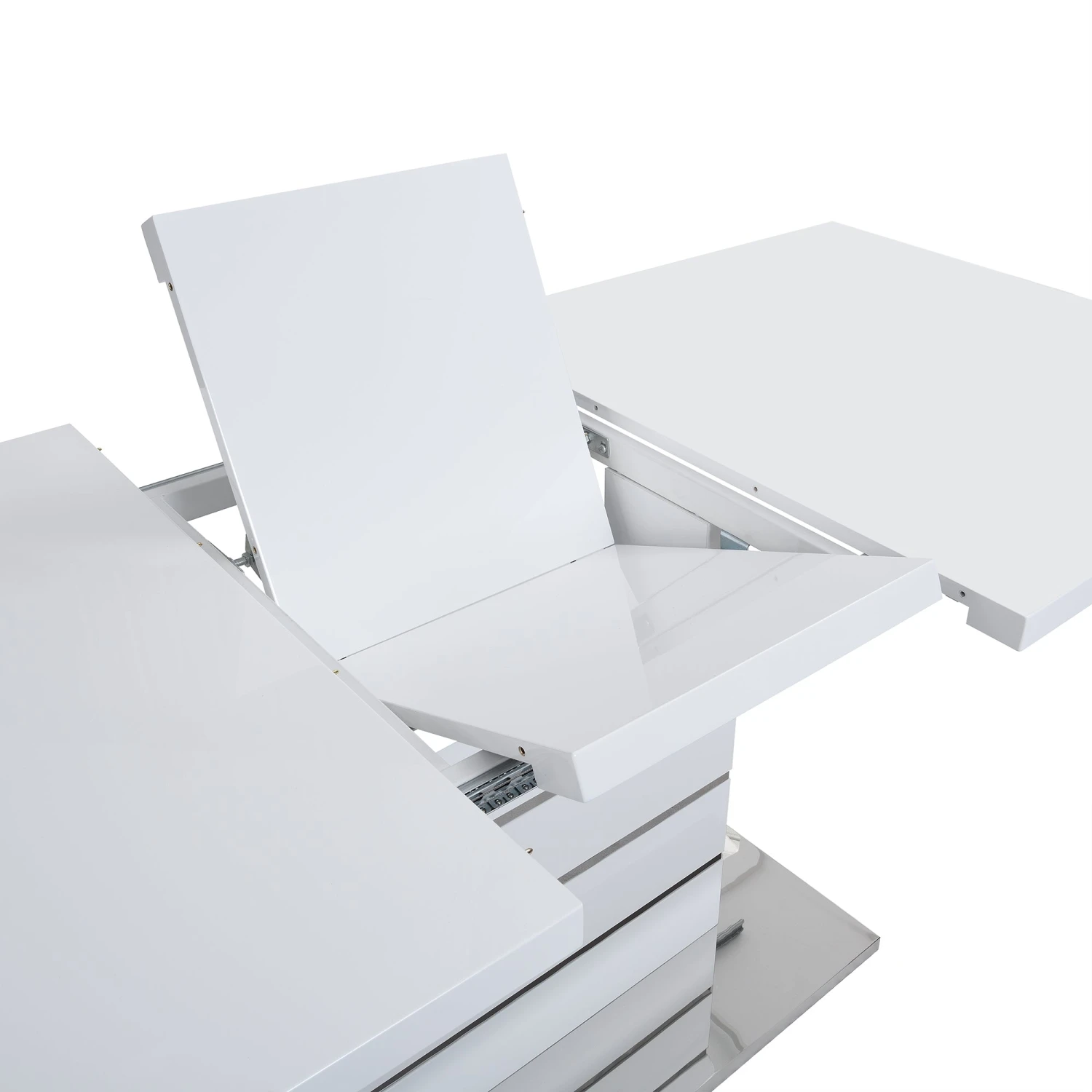 Hayne High Gloss White Extending Dining Table - 6 to 8 Seater Modern Pedestal Table 9 Hayne High Gloss White Extending Dining Table - 6 to 8 Seater Modern Pedestal Table - Image 9