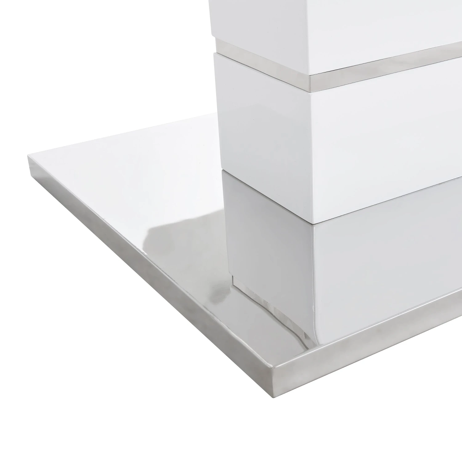 Hayne High Gloss White Extending Dining Table - 6 to 8 Seater Modern Pedestal Table 11 Hayne High Gloss White Extending Dining Table - 6 to 8 Seater Modern Pedestal Table - Image 11