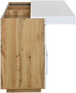 Yukon High Gloss White 2 In 1 Desk Or Sideboard With Extendable Top -Daals Store BSD 021 WB4