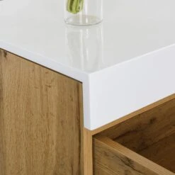 Yukon High Gloss White 2 In 1 Desk Or Sideboard With Extendable Top -Daals Store BSD 021 detail1