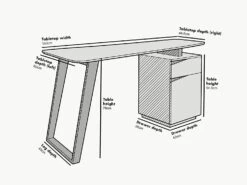 Soren Oak And White Desk With Cupboard 12 Soren Oak And White Desk With Cupboard -Daals Store BSD 022 CHART