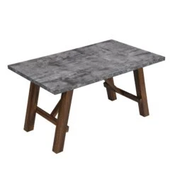 Lambeth 150cm Grey Concrete Effect Dining Table – Industrial Country Style 6-Seater with Pine Legs -Daals Store BSD 023 WB2