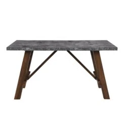 Lambeth 150cm Grey Concrete Effect Dining Table – Industrial Country Style 6-Seater with Pine Legs -Daals Store BSD 023 WB3