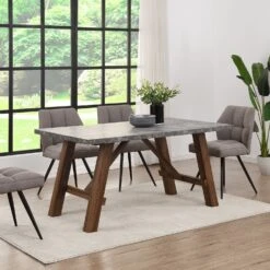 Lambeth Concrete Effect 150cm Dining Table