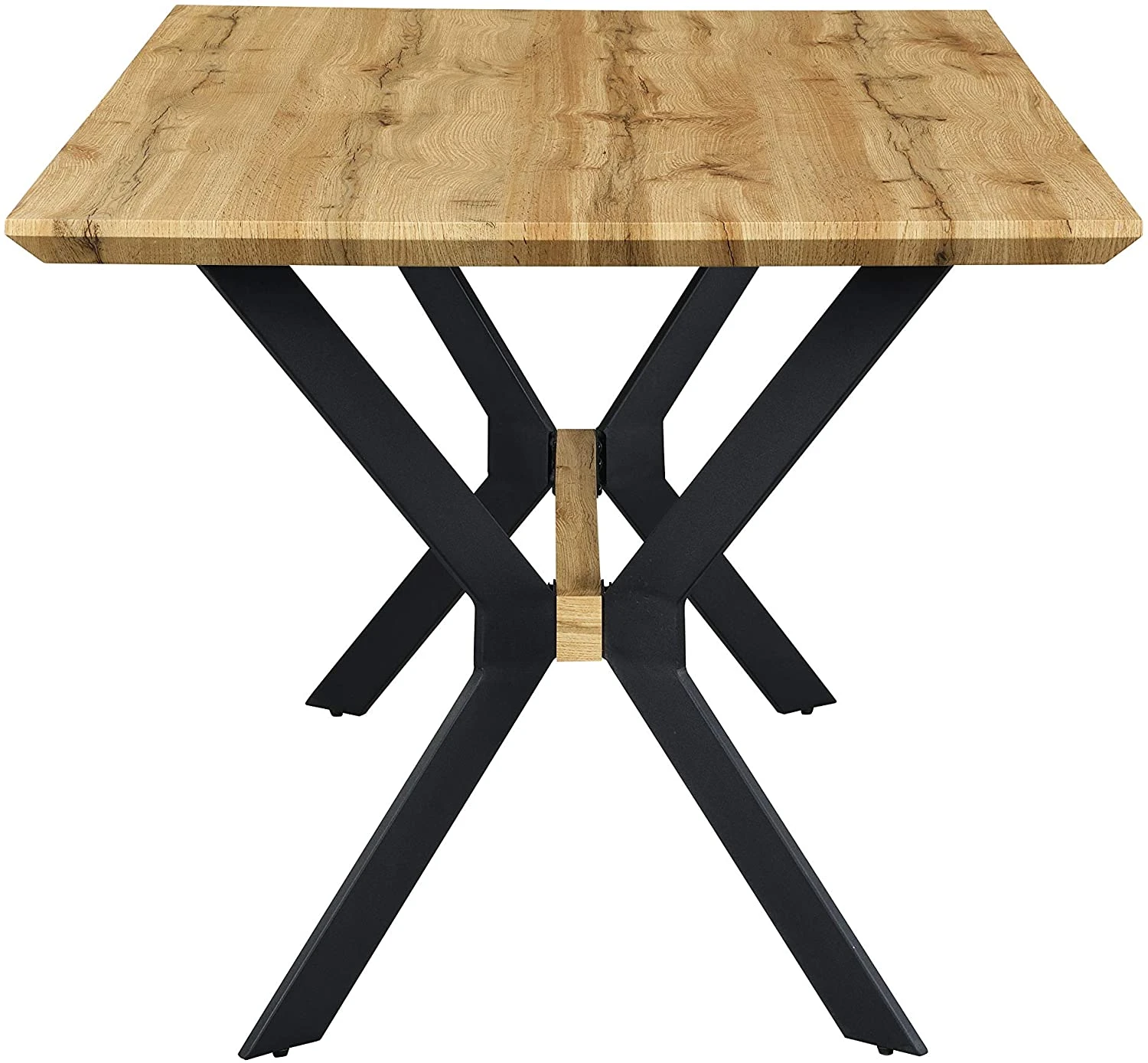 Granby Wotan Oak Effect 140cm Dining Table With Geometric Metal Legs 6 Granby Wotan Oak Effect 140cm Dining Table With Geometric Metal Legs - Image 6