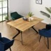 Granby Wotan Oak Effect 140cm Dining Table With Geometric Metal Legs -Daals Store BSD 024 OAK main