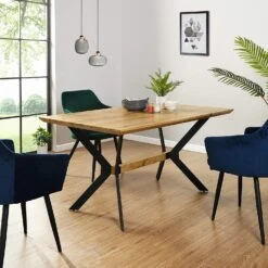 Granby Wotan Oak Effect 140cm Dining Table With Geometric Metal Legs 10 Granby Wotan Oak Effect 140cm Dining Table With Geometric Metal Legs -Daals Store BSD 024 OAK scene1