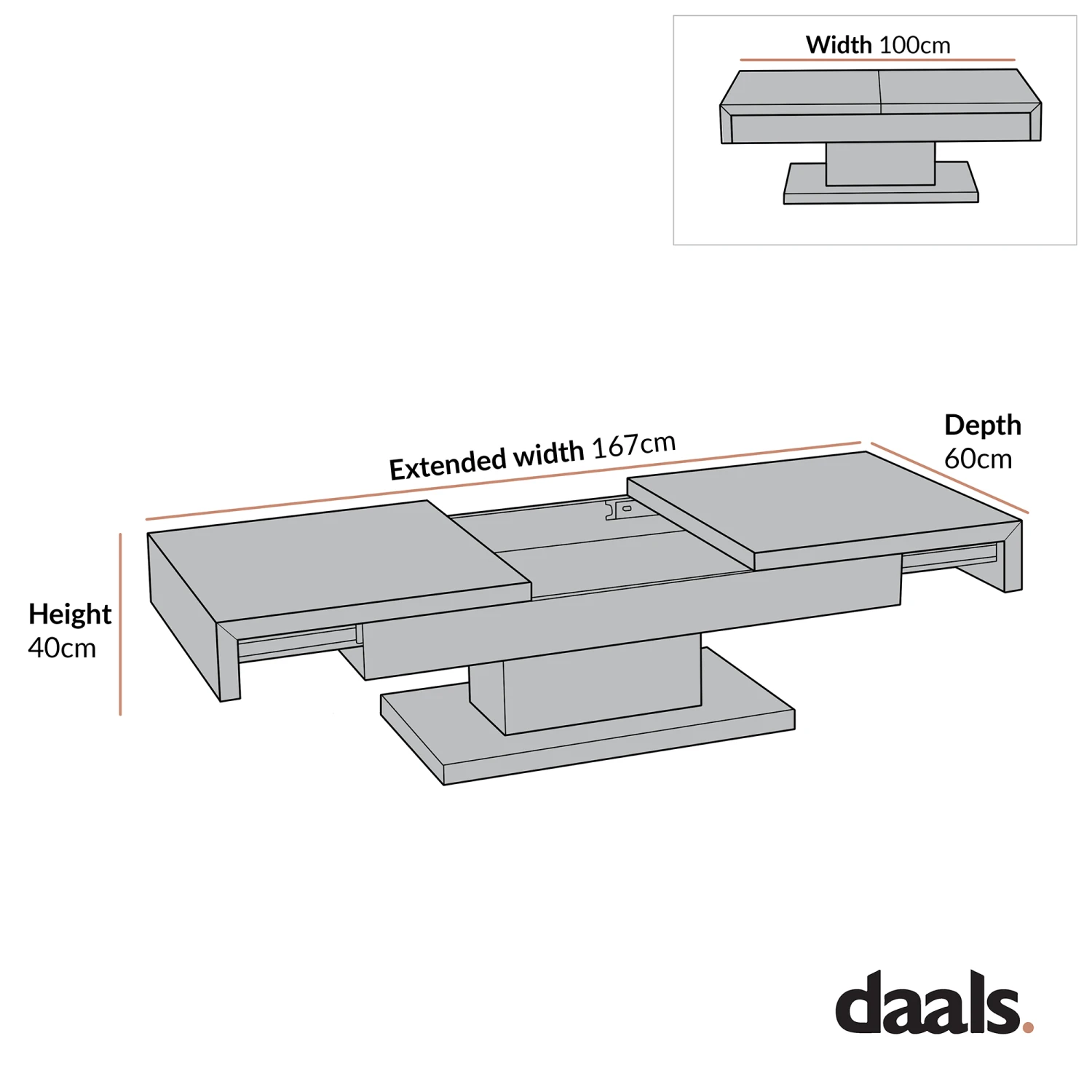 Blythe Two Block Sliding Storage Coffee Table 5 Blythe Two Block Sliding Storage Coffee Table - Image 5