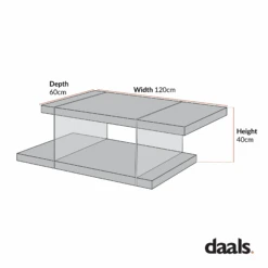 Albion White High Gloss And Glass Coffee Table -Daals Store BSD 026 CHART