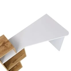 Mason White High Gloss Desk With Oak Effect Shelves -Daals Store BSD 027 detail1