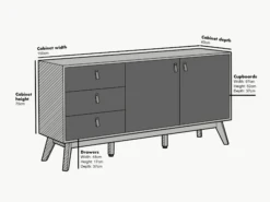 Tallis Two Tone Sideboard With 2 Doors And 3 Drawers -Daals Store BSD 029 CHART