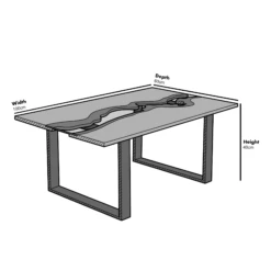 Kelonwa River Effect Solid Oak And Inset Glass Coffee Table -Daals Store BSD 031 CHART