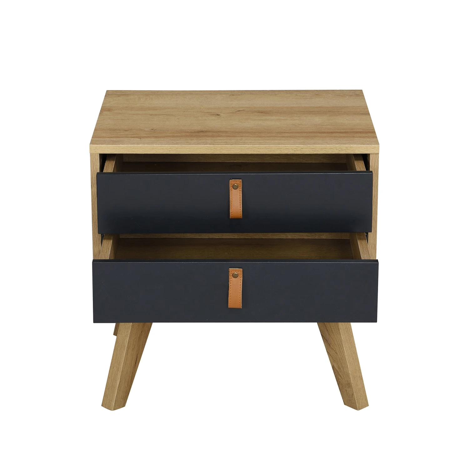 Tallis Two Tone Bedside Table With 2 Drawers 4 Tallis Two Tone Bedside Table With 2 Drawers - Image 4