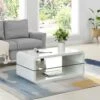 Lucent White High Gloss And Glass Shelf Coffee Table 20 Lucent White High Gloss And Glass Shelf Coffee Table -Daals Store BSD 035 WHITE main
