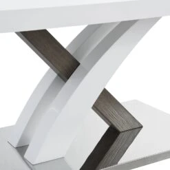 Basel High Gloss White Coffee Table With Stainless Steel Base -Daals Store BSD 040 detail1
