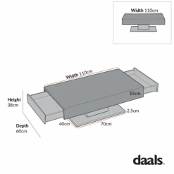 Goswell Concrete Effect Coffee Table With Double Drawers -Daals Store BSD 041 CHART