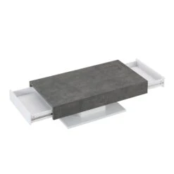 Goswell Concrete Effect Coffee Table With Double Drawers -Daals Store BSD 041 WB3