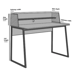Moncton 120cm Office Desk With Shelf 13 Moncton 120cm Office Desk With Shelf -Daals Store BSD 042 CHART