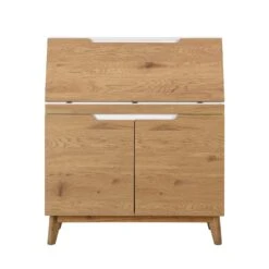 Ernest Writing Bureau In White & Oak Colour 11 Ernest Writing Bureau In White & Oak Colour -Daals Store BSD 047 OAK WB1