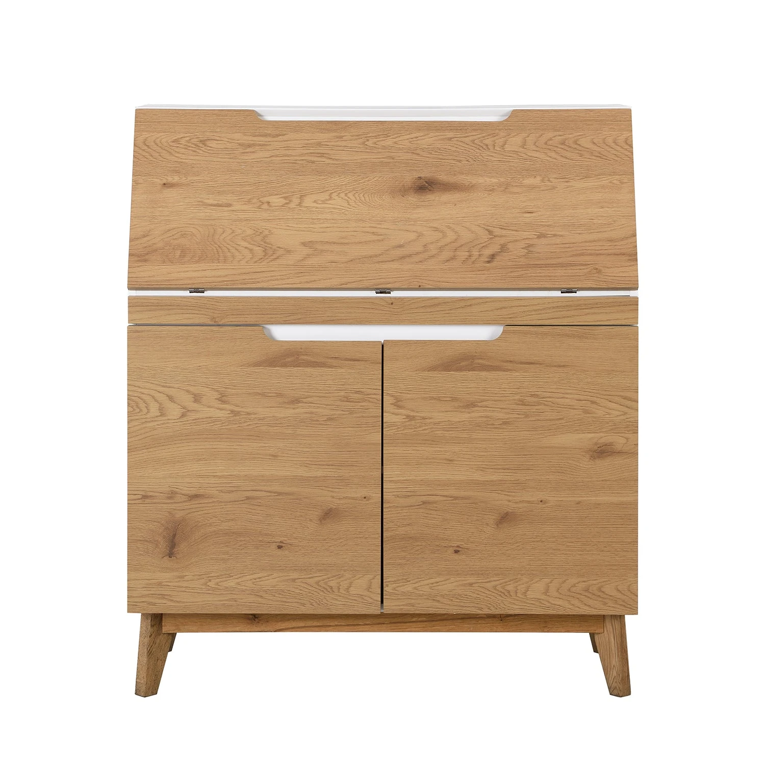 Ernest Writing Bureau In White & Oak Colour 3 Ernest Writing Bureau In White & Oak Colour - Image 3
