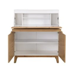 Ernest Writing Bureau In White & Oak Colour 14 Ernest Writing Bureau In White & Oak Colour -Daals Store BSD 047 OAK WB3