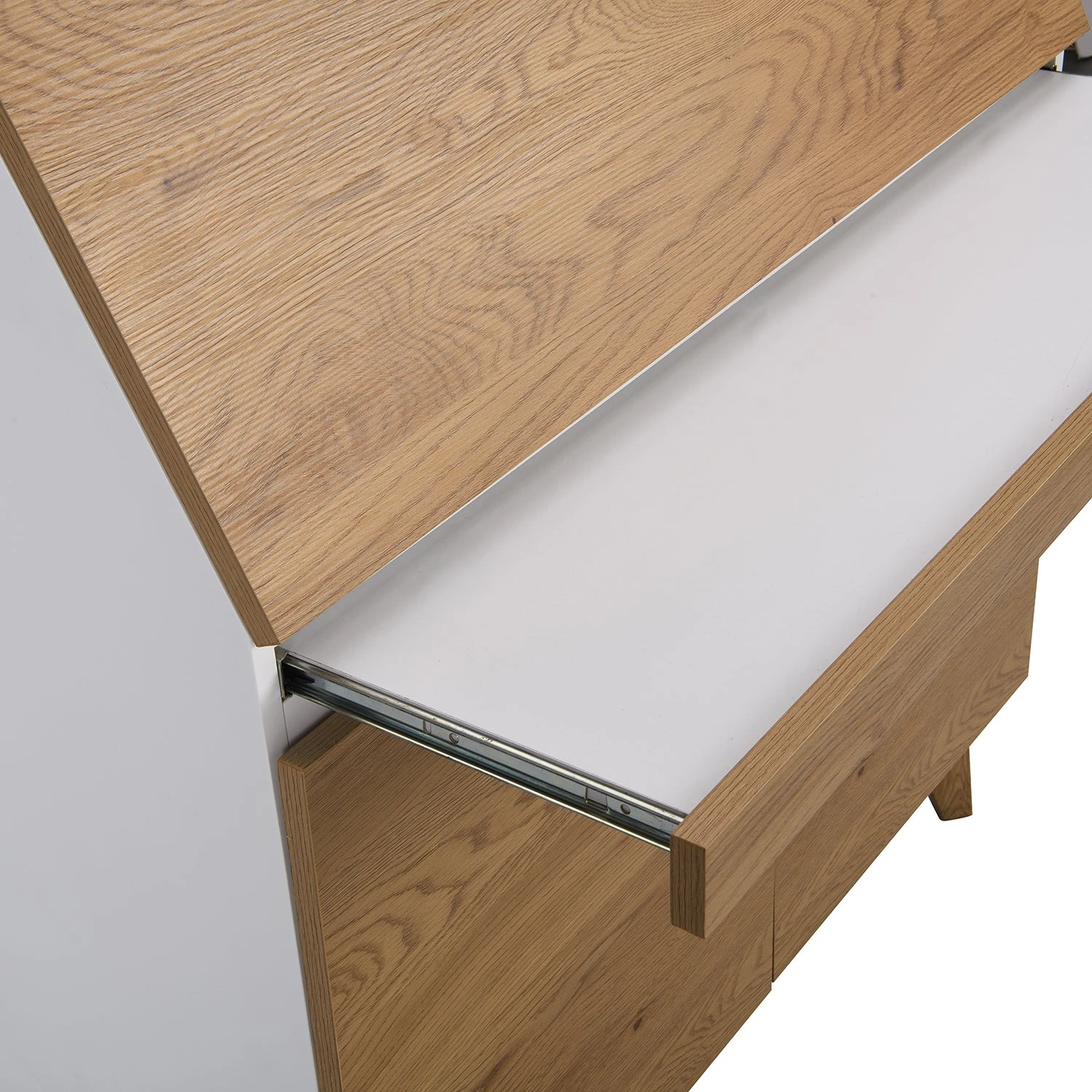 Ernest Writing Bureau In White & Oak Colour 7 Ernest Writing Bureau In White & Oak Colour - Image 7