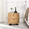 DOLIO Drum Chest Bedside Table, Barrel Side Table With Drawers Oak 2 Drawer 28 DOLIO Drum Chest Bedside Table, Barrel Side Table With Drawers Oak 2 Drawer -Daals Store BSD 049 OAK main
