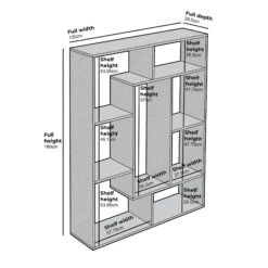 Riva 160cm Tall Bookcase / Display Shelving -Daals Store BSD 055 CHART