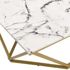 Giulia Marble Effect Square Coffee Table -Daals Store BSD 056 WHITEGOLD detail1